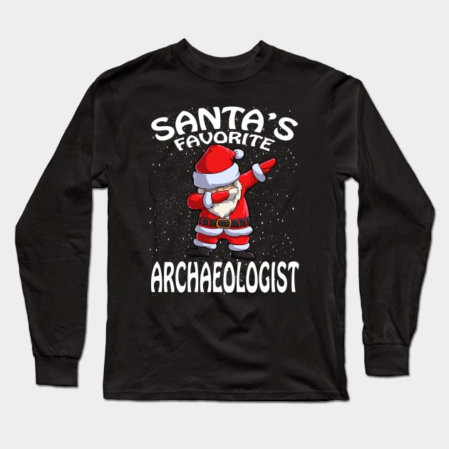 Santas Favorite Archaeologist Christmas Long Sleeve T-Shirt by intelus